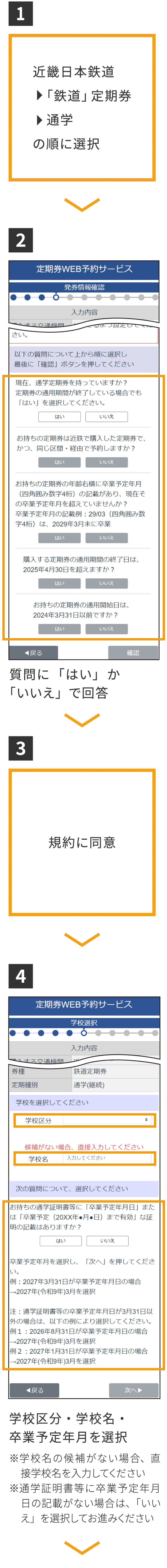 通學定期券（継続）のご利用手順[予約]
