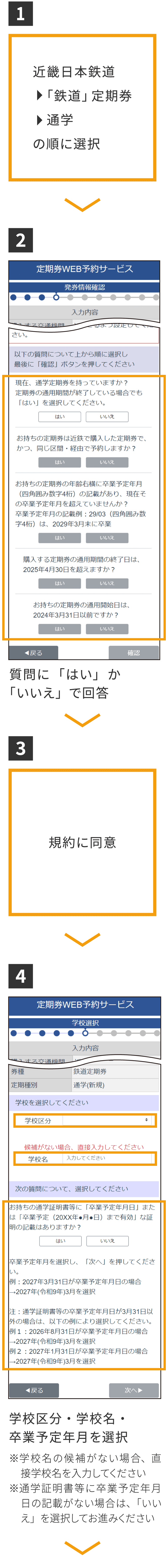 通學定期券（新規）のご利用手順[予約]