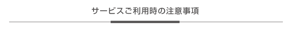 サービスご利用時の注意事項